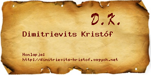 Dimitrievits Kristóf névjegykártya